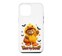 What The Duck Halloween Teddy Bear Wearing Yeallow Duck Case for iPhone 12 Pro Max