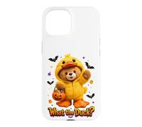 What The Duck Halloween Teddy Bear Wearing Yeallow Duck Case for iPhone 15