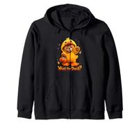 What The Duck Halloween Teddy Bear Wearing Yeallow Duck Zip Hoodie
