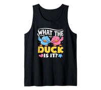 What The Duck is It Funny Gender Reveal Party Pun Dabbing Tank Top