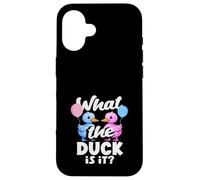 What The Duck Is It Funny Gender Reveal Pun Balloons Case for iPhone 16