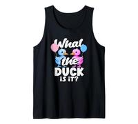 What The Duck is It Funny Gender Reveal Pun Balloons Tank Top