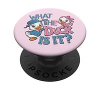 What the Duck Is It Gender Reveal Baby Shower Party PopSockets Adhesive PopGrip