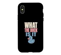 What The Duck Is It Gender Reveal Party Rubber Duck Case for iPhone X/XS