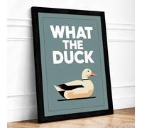 What The Duck Mid Century Framed Wall Art Print A1 Black