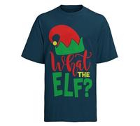 What The Elf Funny Christmas Xmas T-Shirt Tee T Shirt Novelty Gift Present Idea Midnight Navy Blue / 2XL
