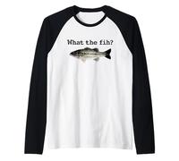 What The Fih? Funny Fish Meme Calling Pun F fih Fishing idea Raglan Baseball Tee