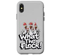 What the Flock Christmas Accessories Funny Chicken Humor Case for iPhone X/XS