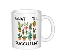 What the Fucculent Cactus Succulent Plant Gardening Gifts for women, Funny Novelty Coffee Mug for Plant Lady, Gifts for Plant Lover,11oz