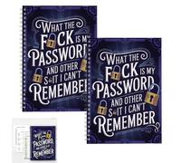 What The Fucks Is My Password And Other Shit I Can't Remember: 2pack Password Keeper Book For Seniors, Spiral Passwords Journal Notebook, Passwords Organizer, Keep Track Of Websites, Login Information