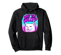 What The Helly Ironic Meme Cat Brainrot Quote Gen Z Alpha Pullover Hoodie