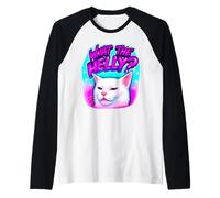 What The Helly Ironic Meme Cat Brainrot Quote Gen Z Alpha Raglan Baseball Tee