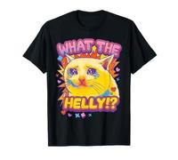 What The Helly Ironic Meme Cat Brainrot Quote Gen Z Alpha T-Shirt