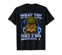 What The Helly Ironic Meme Cat Brainrot Quote Gen Z Alpha T-Shirt
