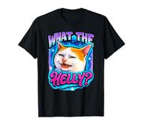 What The Helly Ironic Meme Cat Brainrot Quote Gen Z Alpha T-Shirt