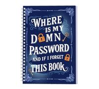 What The is My Password Book, Password Keeper Book, Funny Passwords Books for Seniors Forgetful People, Easy to Find, Spirals Organizer, 8.3x5.5 inch