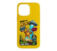 What The Meow Funny Cat UFO Abduction Sci-Fi Alien Case for iPhone 14 Pro Max