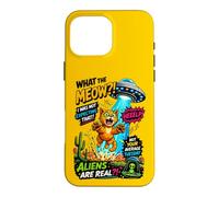 What The Meow Funny Cat UFO Abduction Sci-Fi Alien Case for iPhone 16 Pro Max