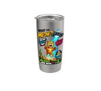 What The Meow Funny Cat UFO Abduction Sci-Fi Alien Stainless Steel Insulated Tumbler
