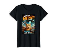 What The Meow Funny Shocked Cat UFO Alien Flying Saucer Value Graphic T-Shirt