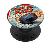 What The Puck Funny Hockey PopSockets Adhesive PopGrip