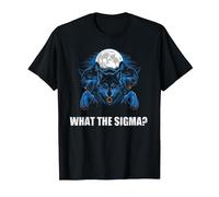 What The Sigma Alpha Wolf Sigma Werewolf Meme T-Shirt, Men, Black, Large