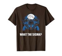 What The Sigma Alpha Wolf Sigma Werewolf Meme T-Shirt, Men, Brown, Small