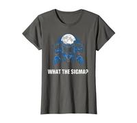 What The Sigma Alpha Wolf Sigma Werewolf Meme T-Shirt, Women, Asphalt Grey, Medium