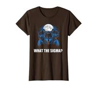 What The Sigma Alpha Wolf Sigma Werewolf Meme T-Shirt, Women, Brown, Small
