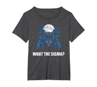 What The Sigma Alpha Wolf Sigma Werewolf Meme T-Shirt, Women's Plus, Dark Heather Grey, 1X