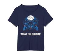 What The Sigma Alpha Wolf Sigma Werewolf Meme T-Shirt, Women's Plus, Navy Blue, 6X
