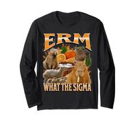 What The Sigma Funny Capybara Meme Bootleg Graphic Long Sleeve T-Shirt