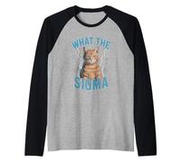 What The Sigma Meme Cat Lightning Funny Viral Power Energy Raglan Baseball Tee