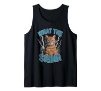 What The Sigma Meme Cat Lightning Funny Viral Power Energy Tank Top