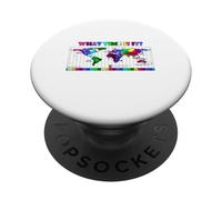 What time is it? World Time Zone Map PopSockets Adhesive PopGrip