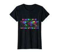 What time is it? World Time Zone Map Value Graphic T-Shirt, Women, Black, L