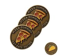 What to eat Pizza or Taco Tonight Coin, Funny Food Decision Coin, Random Choice Selector Token for Dinner Food Lovers, Flipping Coins for Friends Family Parties (3pcs)