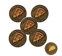 What to eat Pizza or Taco Tonight Coin, Funny Food Decision Coin, Random Choice Selector Token for Dinner Food Lovers, Flipping Coins for Friends Family Parties (5pcs)