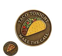 What to Eat Tonight Coin - Funny Pizza or Taco Flipping Token for Dinner Decisions, Hilarious Gift for Friends, Roommates, Boyfriend, Novelty Decision Maker Coin for Parties & Gifts (1pc)