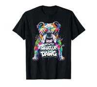 What Up Dawg Bulldog Graffiti Style Urban Street Design T-Shirt