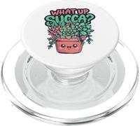 What Up Succa Funny Succulent Lover Cute Plant PopSockets PopGrip for MagSafe