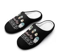 What Up Succa Mens Winter Warm Slippers Rubber Sole Comfortable Cotton House Shoes For Daily Wear 11-12（44-45）