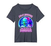 What We Do in The Shadows Colin Robinson Big Neon Portrait T-Shirt, Women's Plus, Heather Blue, 1X