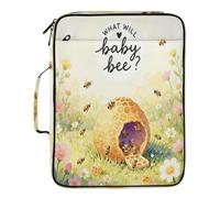 What Will Baby Bee Shower Art Folders with Pockets 7 Pockets A4 Letter Size with Zipper Closure for Paperwork Plastic File Organizer