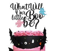 What Will Our Little Boo Be Cake Topper, A Little Boo is Almost Due, Happy Boo Day, Halloween Girls Boys Baby Shower Gender Reveal Party Decorations