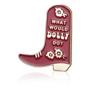 What Would Dolly Do Enamel Pin Badge, Red Boot Brooch Enamel Pin Badges, Versatile Accessory for Bags, Perfect Novelty Brooch for Country Music Lovers & Women