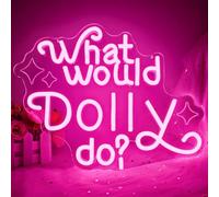 What Would Dolly Do Neon Sign for Wall Decor Cowboy Neon Led Sign Dimmable Inspired Neon Light Up Sign for Home Bedroom Decor Girls Themed Party Cowgirl Birthday Gift