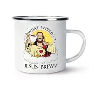 What Would Jesus Brew? Enamel Mug Cup