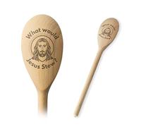 What Would Jesus Stew Wooden Spoon Baking Baker Chef Star Baker Engraved Wood Spoon Funny Novelty Religious Gift