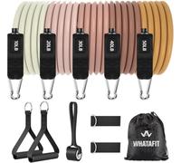 WHATAFIT Resistance Bands, Exercise Bands，Resistance Bands for Working Out, Work Out Bands with Handles for Men and Women Fitness, Strength Training Home Gym Equipment Gradient Coffee